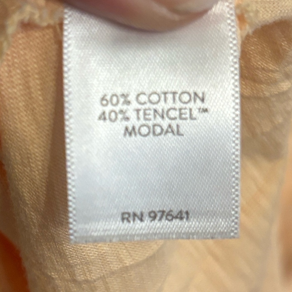 J. Jill Orange Sorbet Button Down Tencel Cotton Shirt - Picture 10 of 11